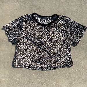Vintage Softwear San Francisco Velour Leopard Crop Top